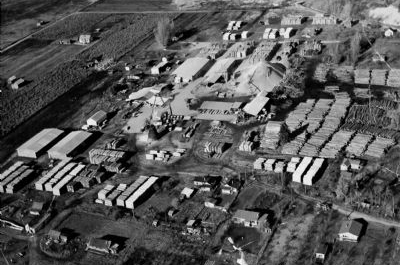 Aerial view of Wynndel Box & Lumber in the 1950s.
