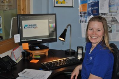 Grant recipient, Lisa Voigt, puts her graphic design training to work.